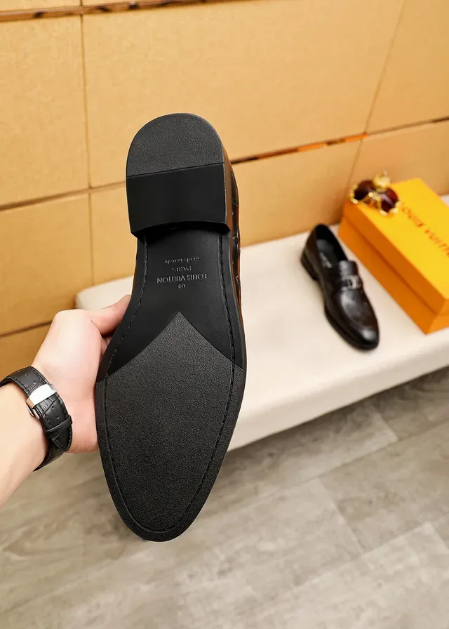Louis Vuitton Monogram Loafer Black Leather Loafers 9