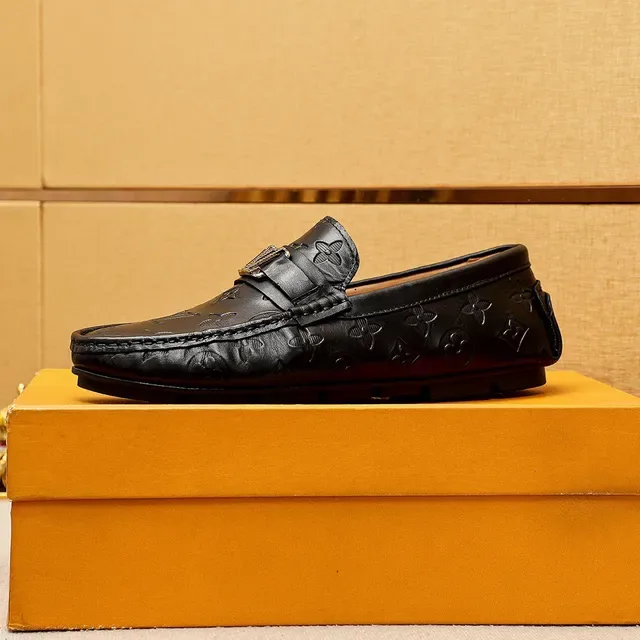 Louis Vuitton Monogram Loafer Black Silver Leather Metal LV Buckle Loafer 2