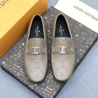 路易威登 Monogram 乐福鞋 Taupe-Gray 皮革 乐福鞋