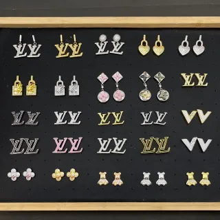 Louis Vuitton Monogram Lock Flower Bear Earrings
