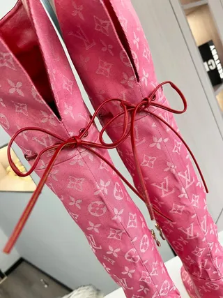 Louis Vuitton Monogram Pink घुटनों से ऊपर की बूट्स 5