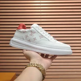 Louis Vuitton Monogram-Print White and Red Lifestyle Sneaker