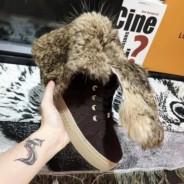 Louis Vuitton Monogram Suede Fur-Trimmed Knee Boots 8
