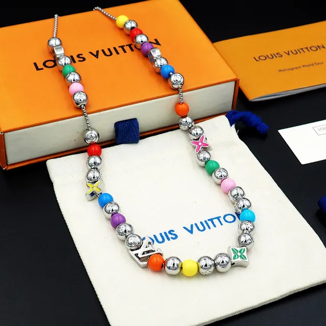 Louis Vuitton Monogram World Tour Beaded Chain Necklace 1