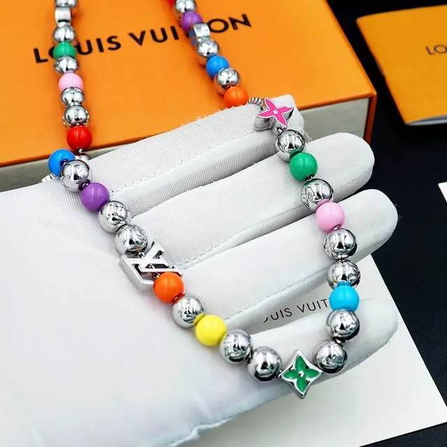Louis Vuitton Monogram World Tour Beaded Chain Necklace 8