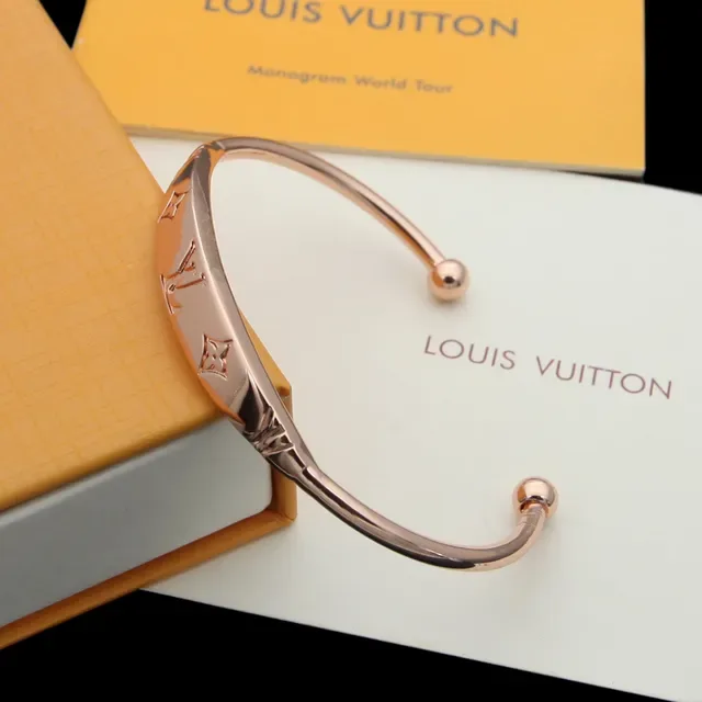Louis Vuitton Monogram World Tour Open Bangle Bracelets 4