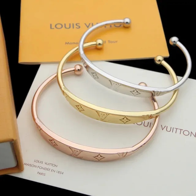 Louis Vuitton Monogram World Tour Open Bangle Bracelets 7