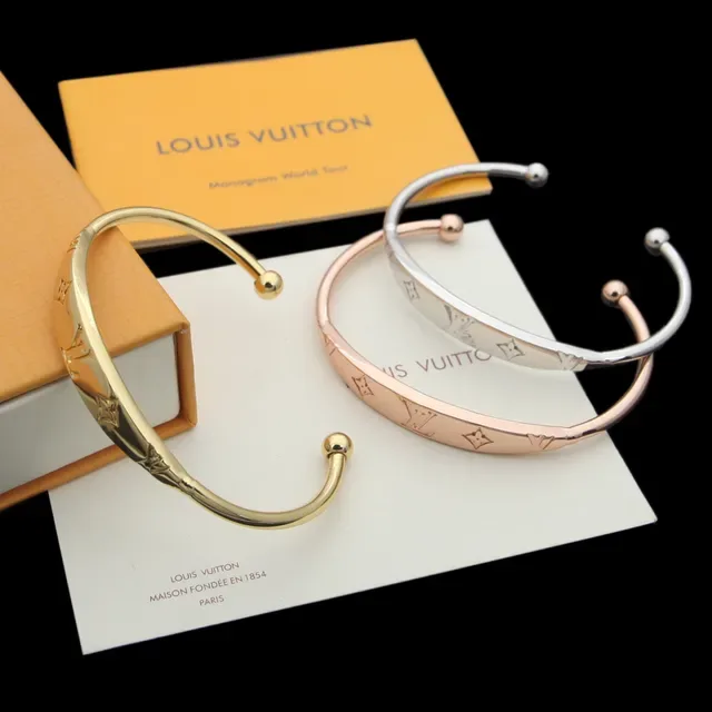 Louis Vuitton Monogram World Tour Open Bangle Bracelets 9