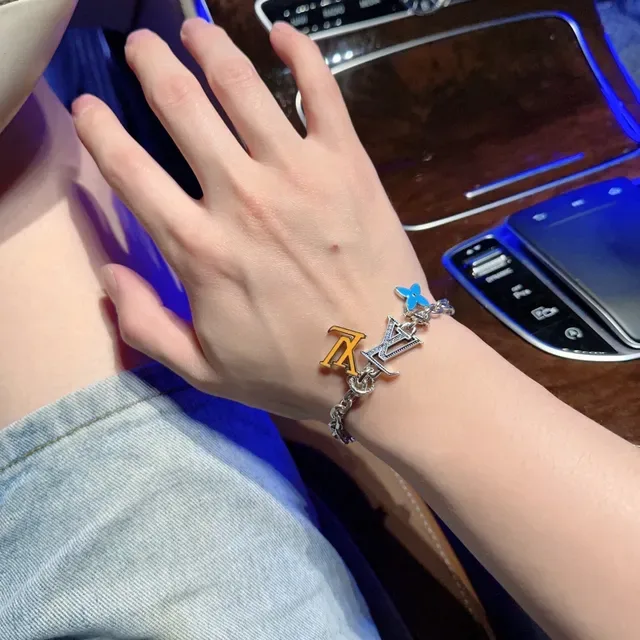 Louis Vuitton Multi-Charm Enamel and Pavé Chain Bracelet 4