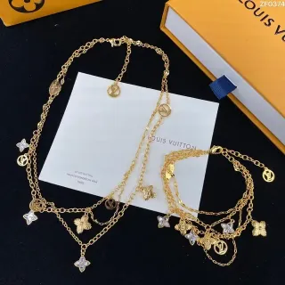 Louis Vuitton Multi-Charm Layered Gold-Tone Necklace