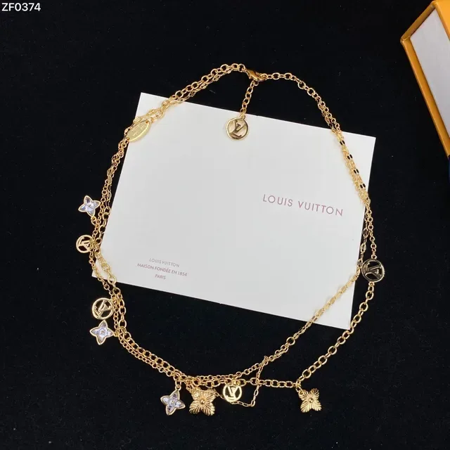 Louis Vuitton Multi-Charm Layered Gold-Tone Necklace 5