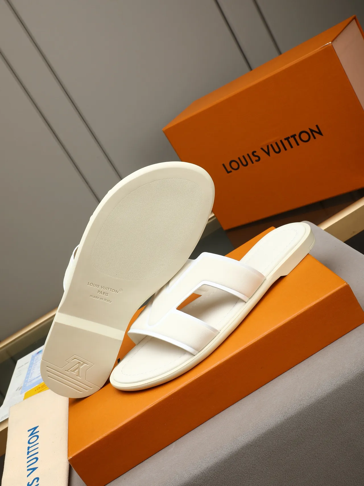 Louis Vuitton Multicolor Crisscross Strap Monogram-Printed Slippers 10