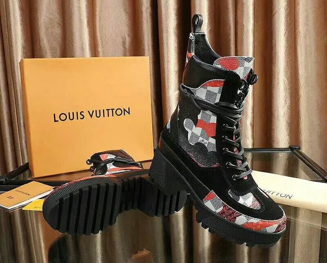 Louis Vuitton Multicolor Print Platform Ankle Boots 4
