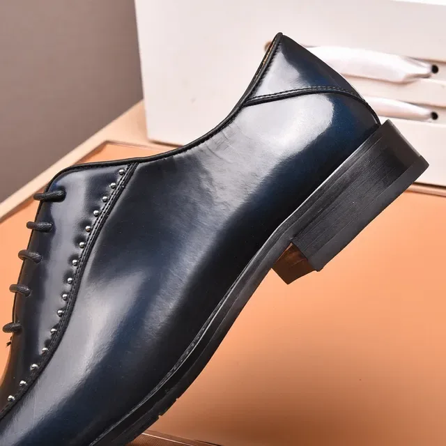 Louis Vuitton Chaussures Oxford à embout cap poli bleu marine 4