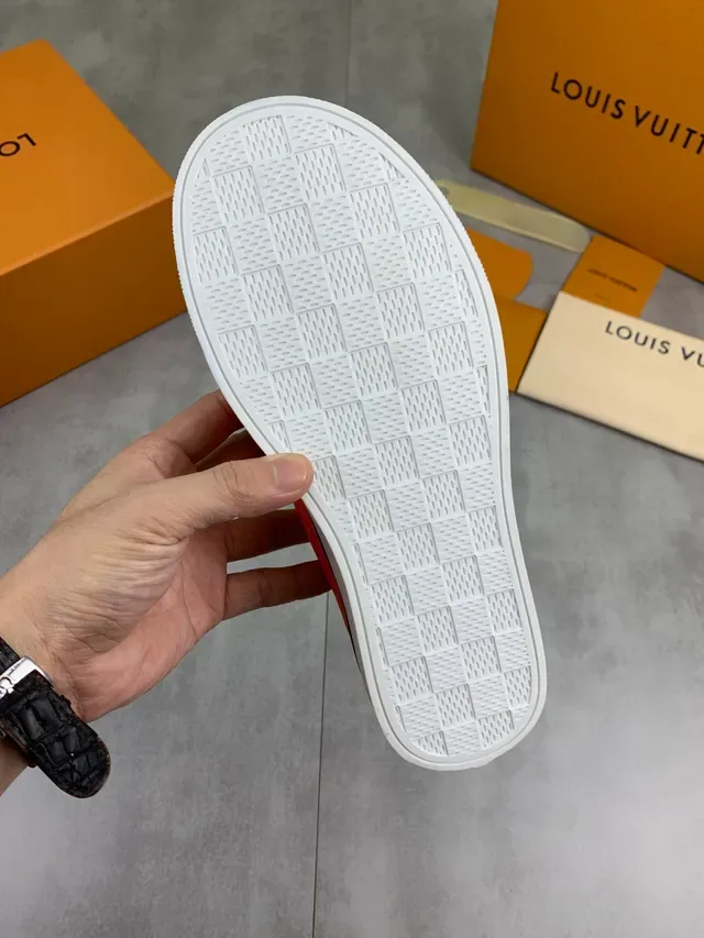 Louis Vuitton Orange Beige Monogram Canvas Slip-On Lifestyle Sneakers 3