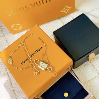 Louis Vuitton Padlock Charm Gold-Tone Chain Bracelet