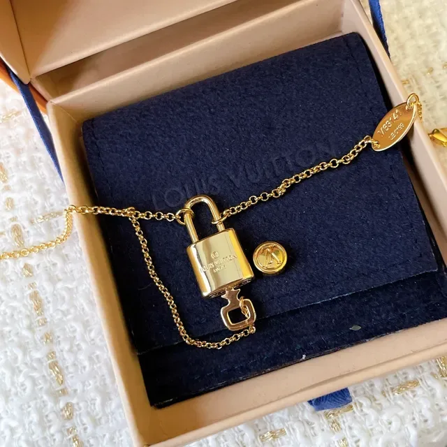 Louis Vuitton Padlock Charm Gold-Tone Chain Bracelet 2