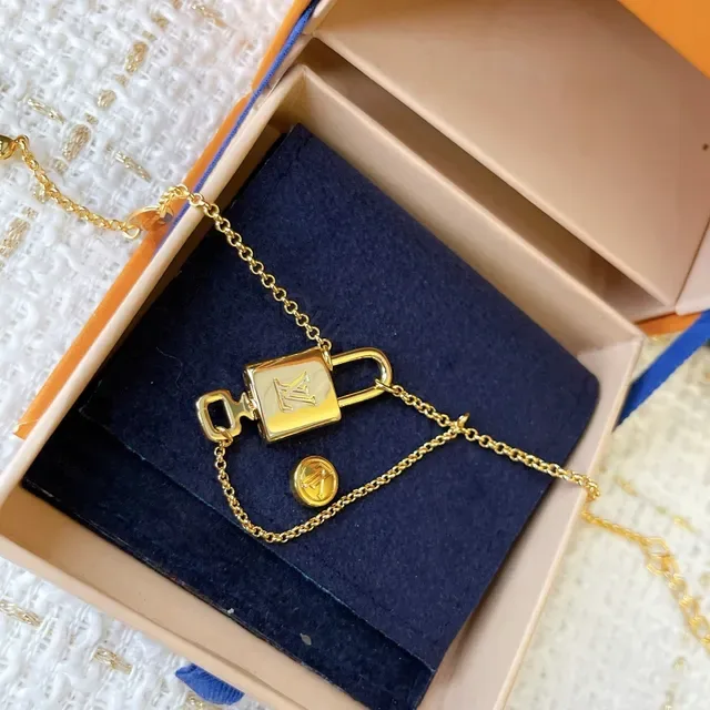Louis Vuitton Padlock Charm Gold-Tone Chain Bracelet 3
