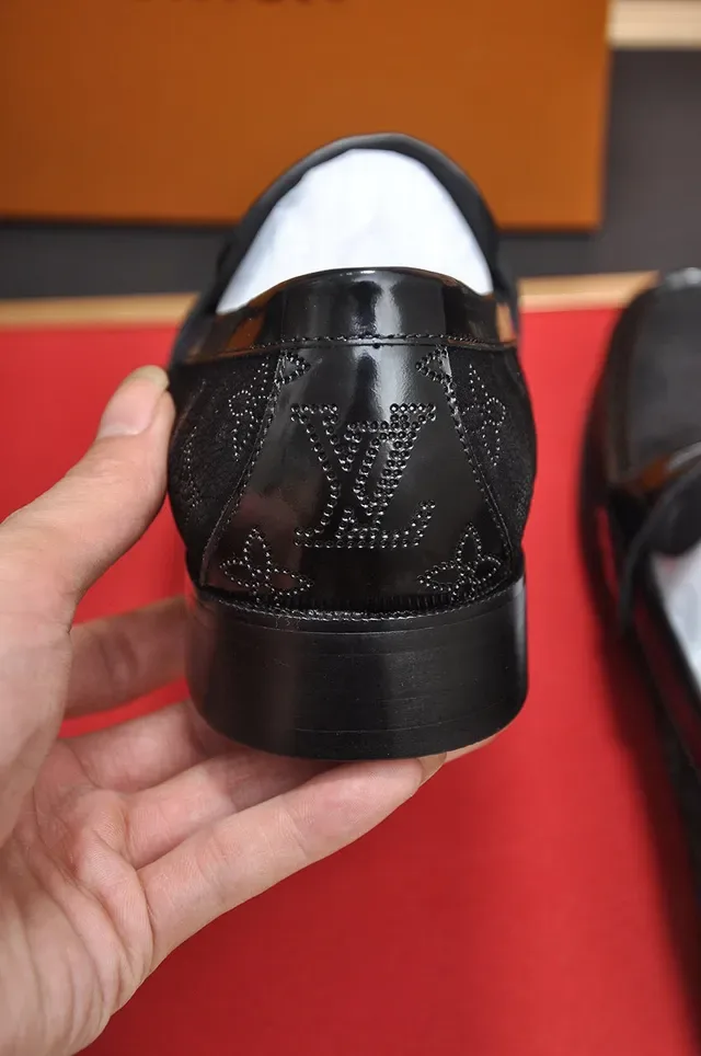 Louis Vuitton Penny Loafer Black Textured Grain Leather Loafers 2