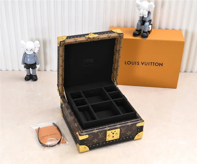 Louis Vuitton Petite Malle Marrom Preto Monogram Lona Borda De Couro Bolsa Tote 4