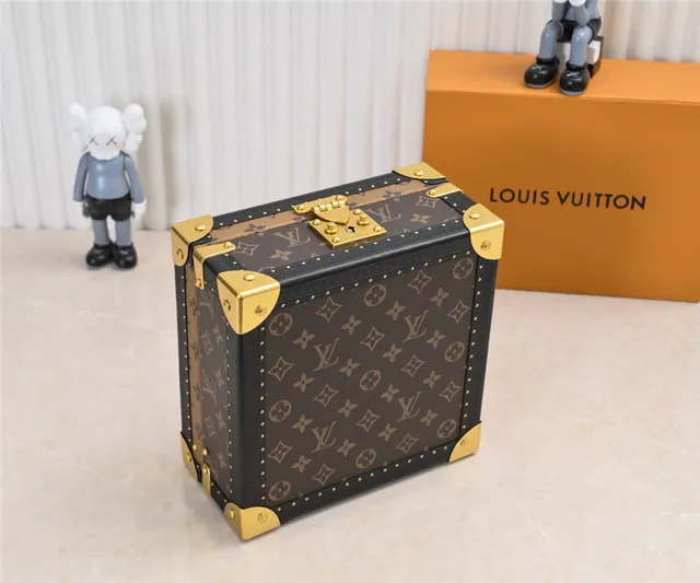 Louis Vuitton Petite Malle Marrom Preto Monogram Lona Borda De Couro Bolsa Tote 7