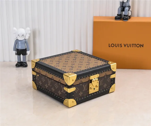 Louis Vuitton Petite Malle Marrom Preto Monogram Lona Borda De Couro Bolsa Tote 9