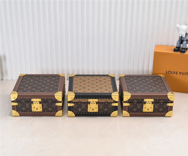 Louis Vuitton Petite Malle Marrom Preto Monogram Lona Borda De Couro Bolsa Tote 16