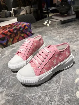 Louis Vuitton Pink White Monogram Canvas Chunky Platform Sole Lifestyle Sneakers 7