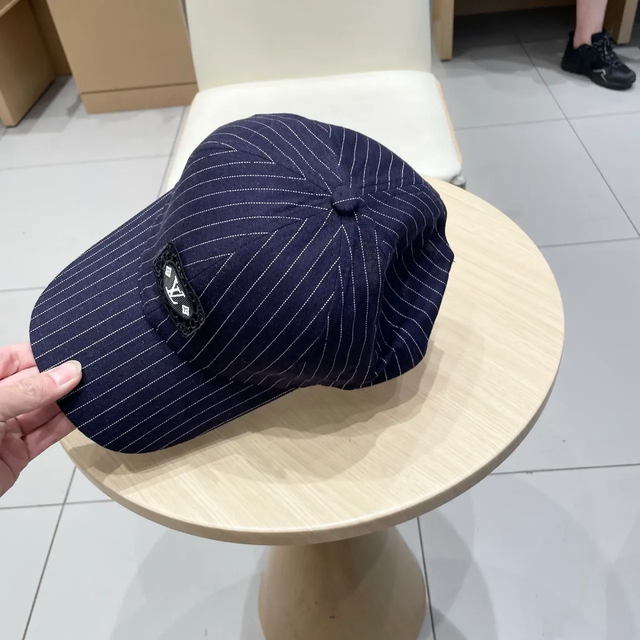 Louis Vuitton Pinstripe Embroidered Plaque Baseball Cap 5