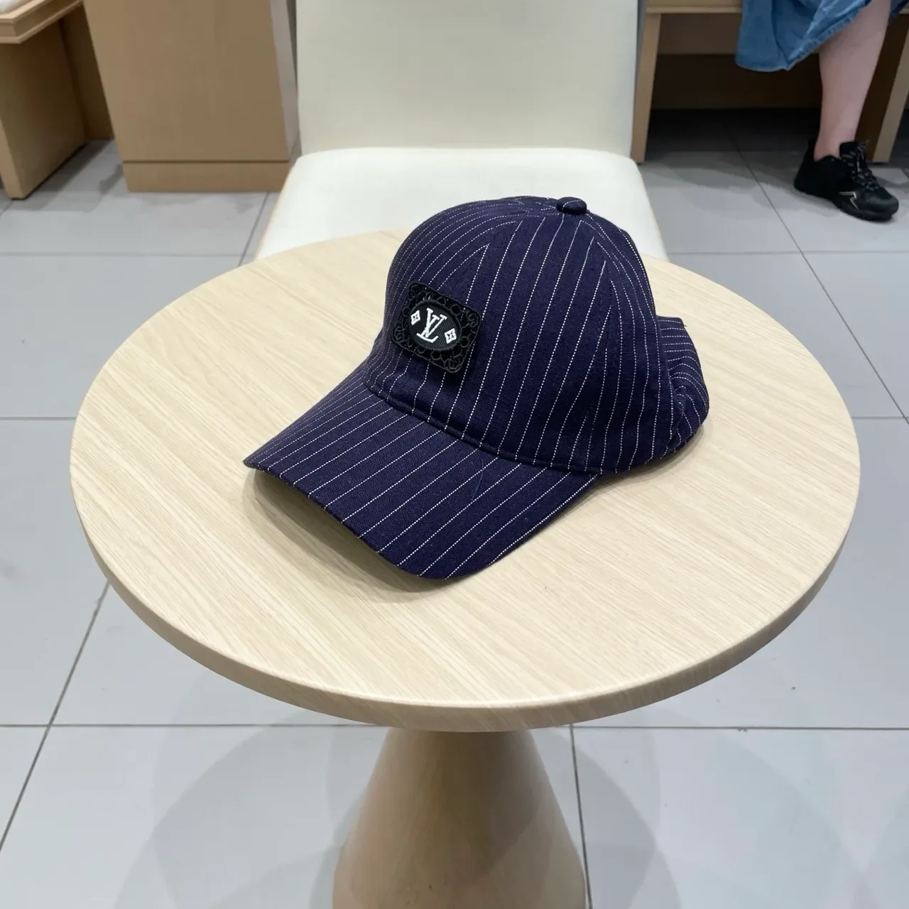 Louis Vuitton Pinstripe Embroidered Plaque Baseball Cap 9