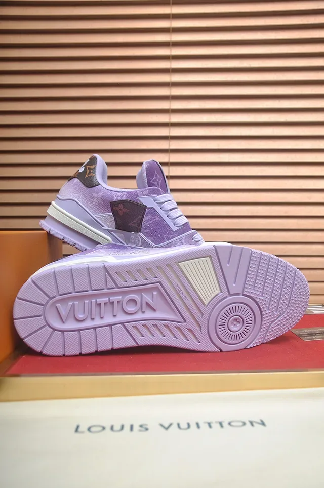 Louis Vuitton Purple White Monogram-Print Upper Gradient Lavender Lifestyle Sneakers 3