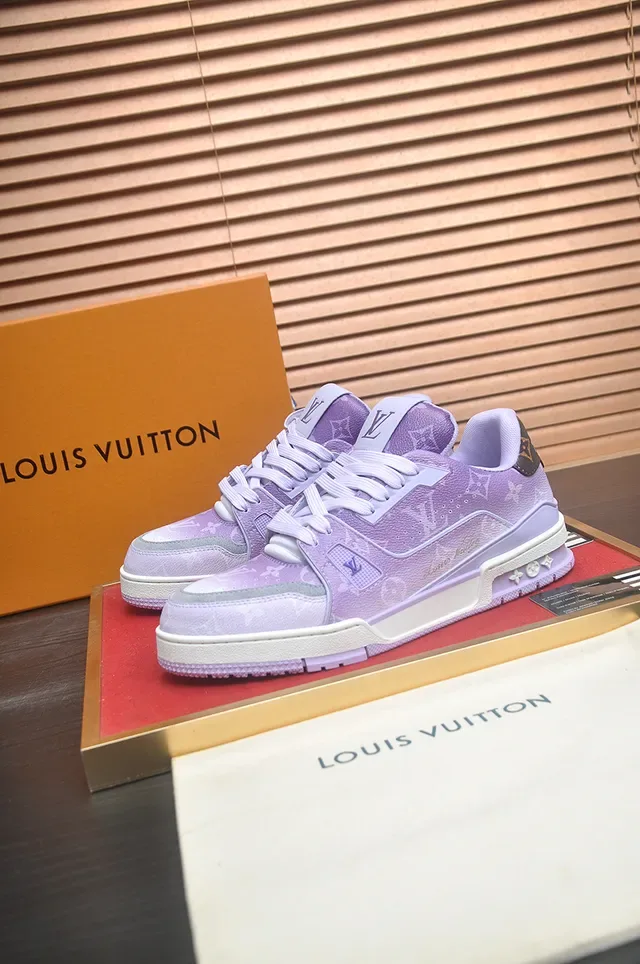 Louis Vuitton Purple White Monogram-Print Upper Gradient Lavender Lifestyle Sneakers 4