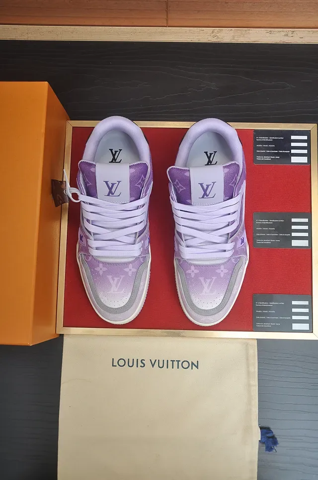 Louis Vuitton Purple White Monogram-Print Upper Gradient Lavender Lifestyle Sneakers 5