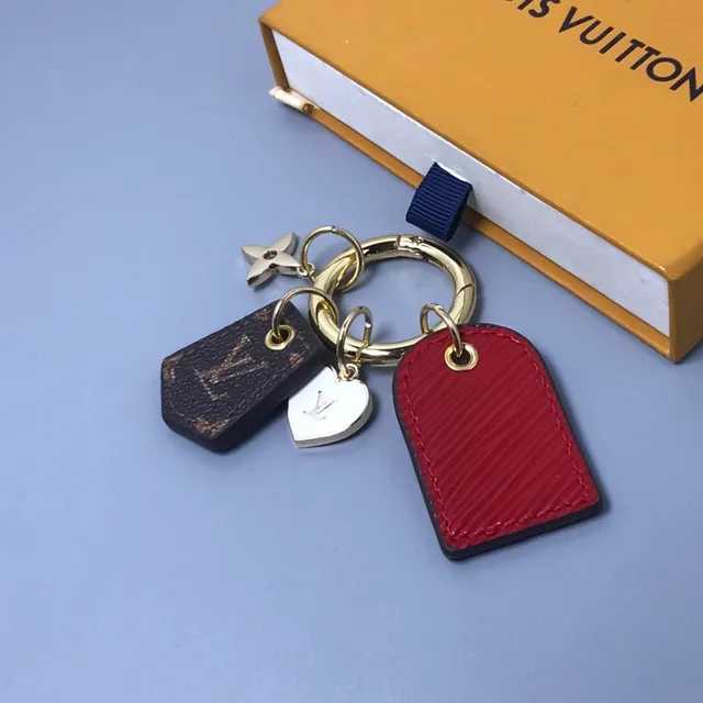 Louis Vuitton Red Brown Multi-Charm Leather-and-Metal Bracelet 3
