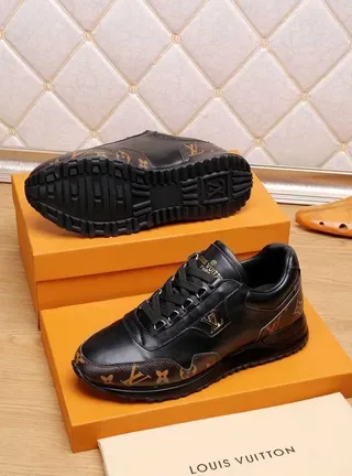 Louis Vuitton Run Away Black Monogram Leather Lifestyle Sneakers 2