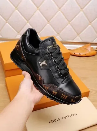 Louis Vuitton Run Away Black Monogram Leather Lifestyle Sneakers 3