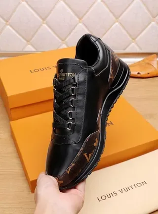 Louis Vuitton Run Away Black Monogram Leather Lifestyle Sneakers 4