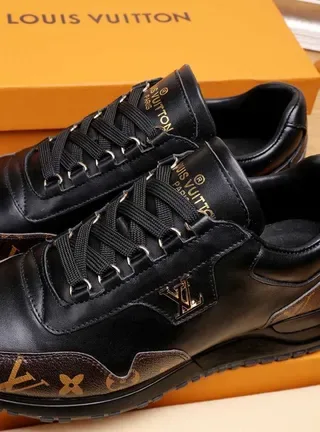 Louis Vuitton Run Away Black Monogram Leather Lifestyle Sneakers 5
