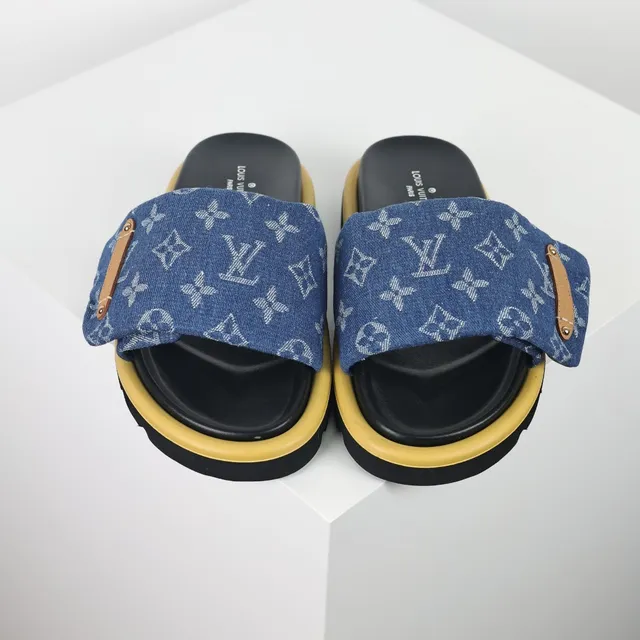 Louis Vuitton Run Away Denim Monogram Slipper 8