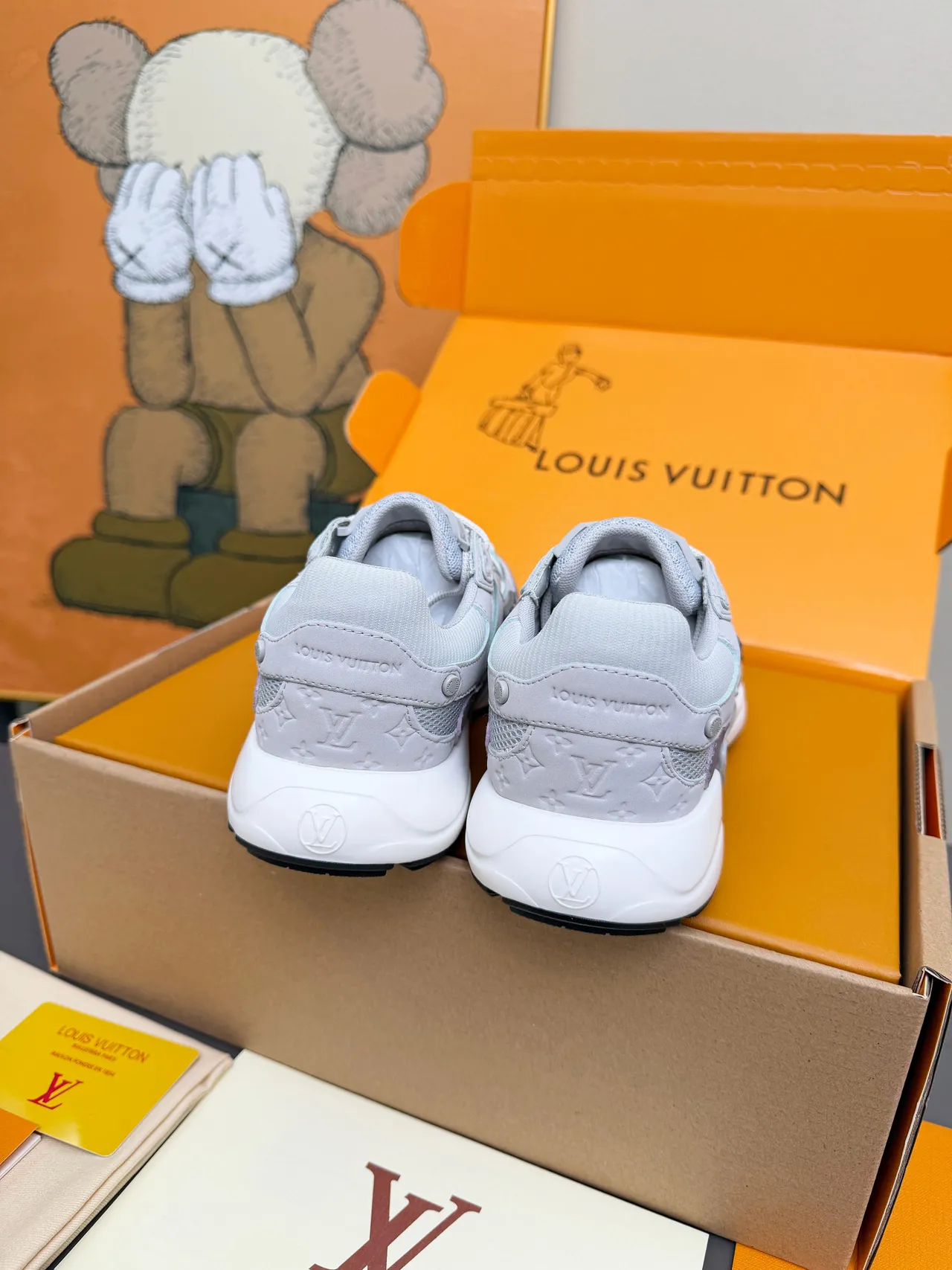 Louis Vuitton Run Away Light Gray and Lavender Lifestyle Sneakers 3