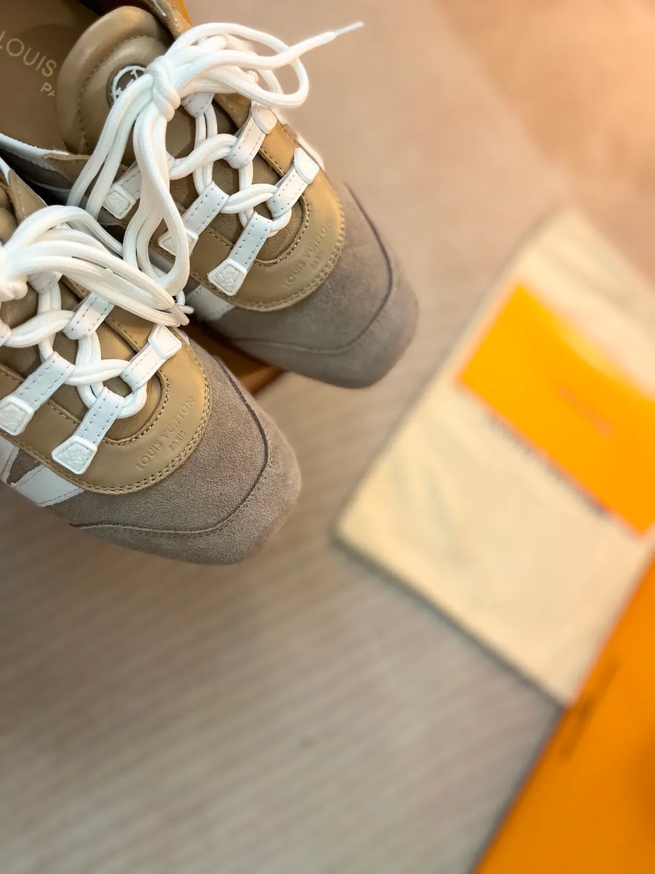 Louis Vuitton Run Away Mule Beige and White Lifestyle Sneakers 3
