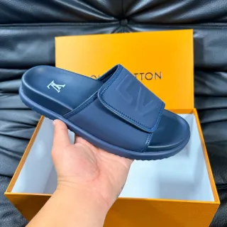 Louis Vuitton Run Away Slide नेवी ब्लू चप्पल