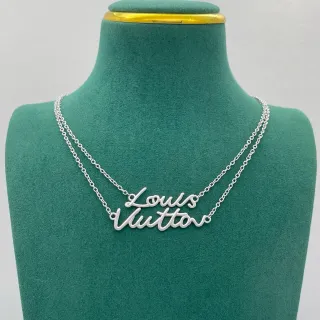 Louis Vuitton Script Pendant Double-Chain Necklace