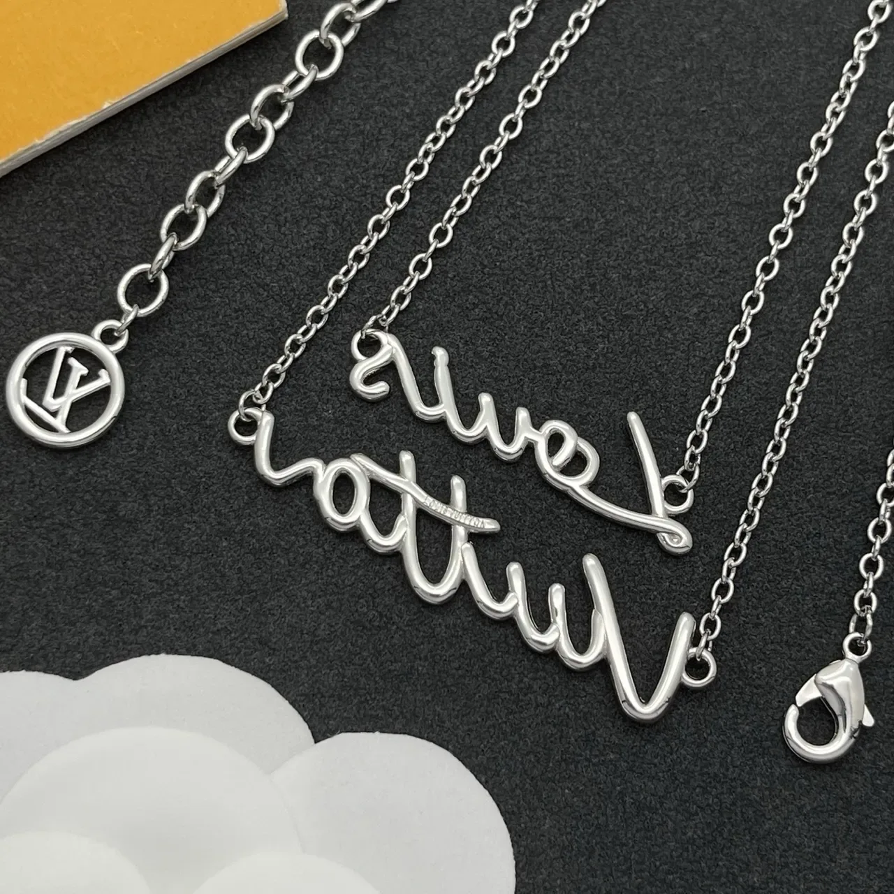 Louis Vuitton Script Pendant Double-Chain Necklace 3