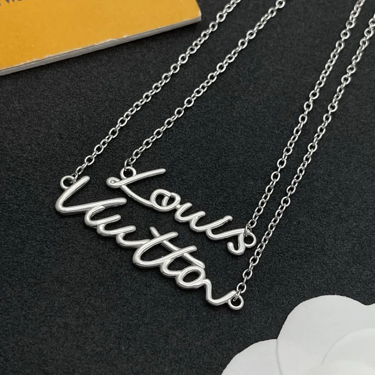 Louis Vuitton Script Pendant Double-Chain Necklace 6