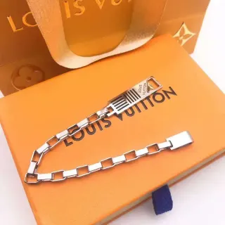 Louis Vuitton Silver-Tone Rectangular Link Chain Bracelet