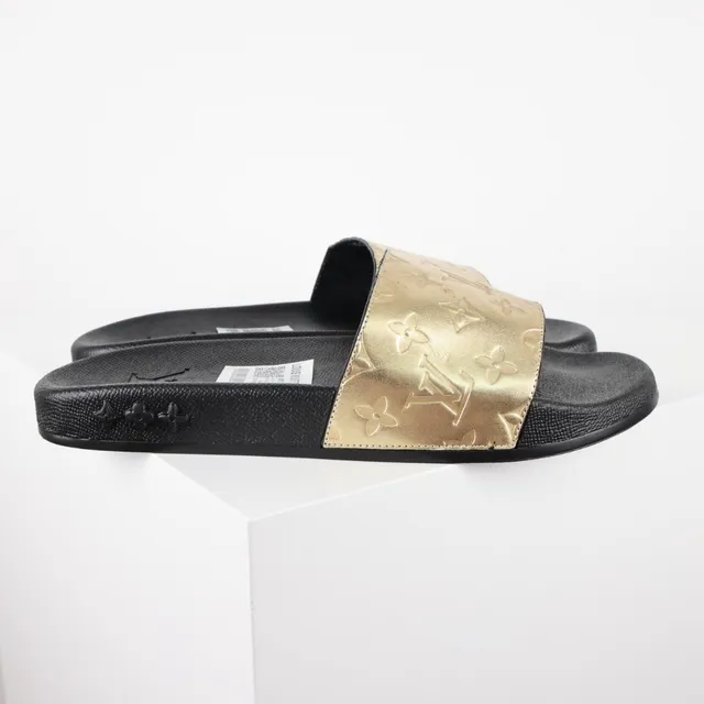 Louis Vuitton Slide Gold Monogram Black Slippers 3