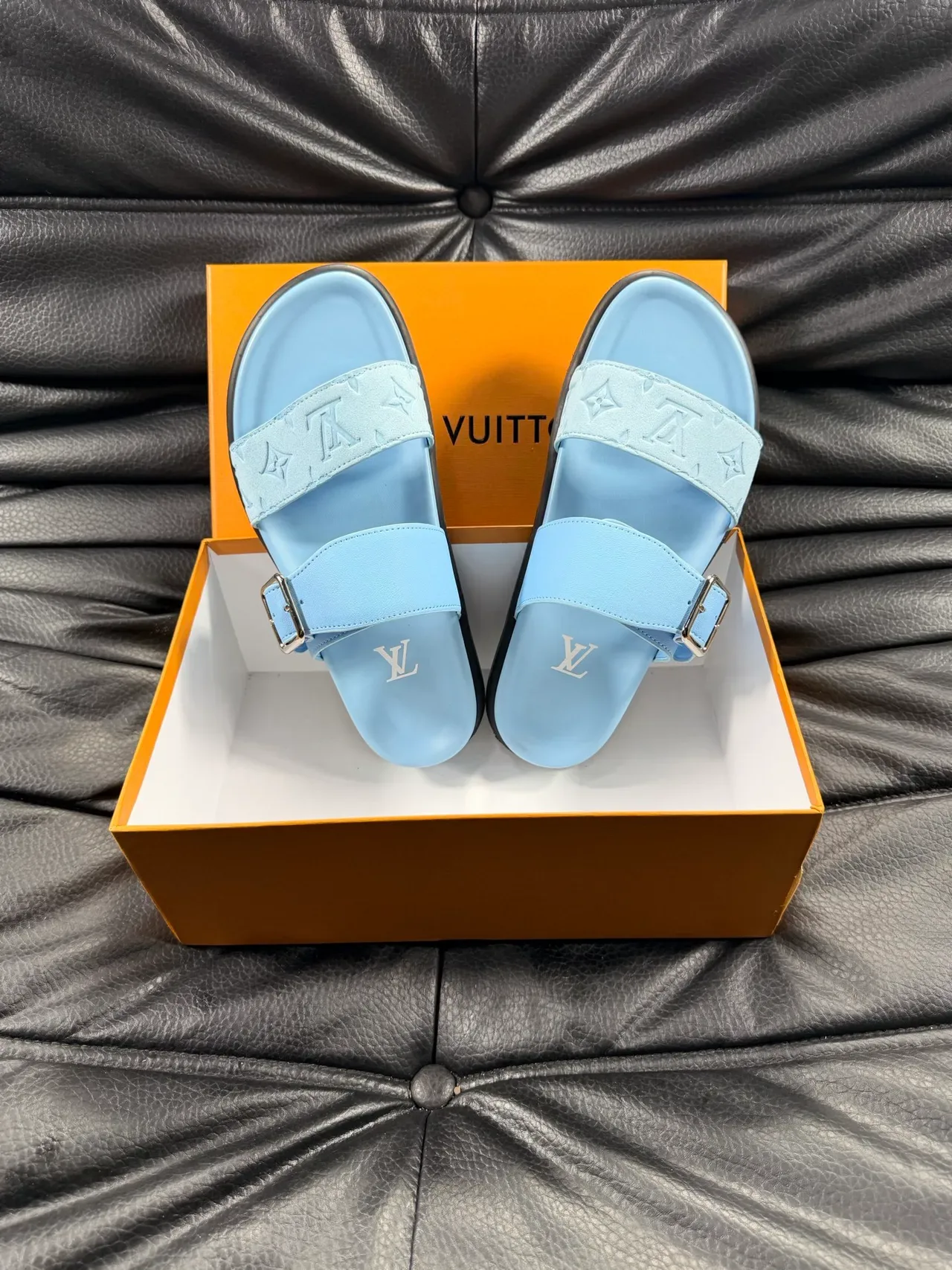 Louis Vuitton Slide Monogram Double-Strap Buckle Slippers 7