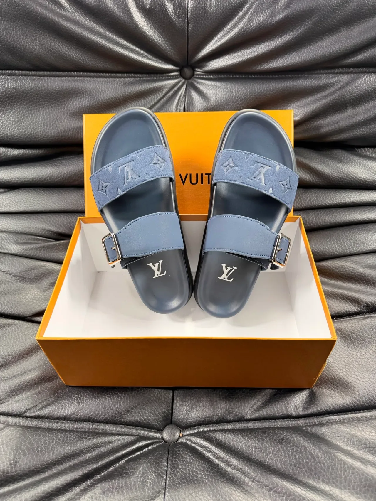 Louis Vuitton Slide Monogram Double-Strap Buckle Slippers 8