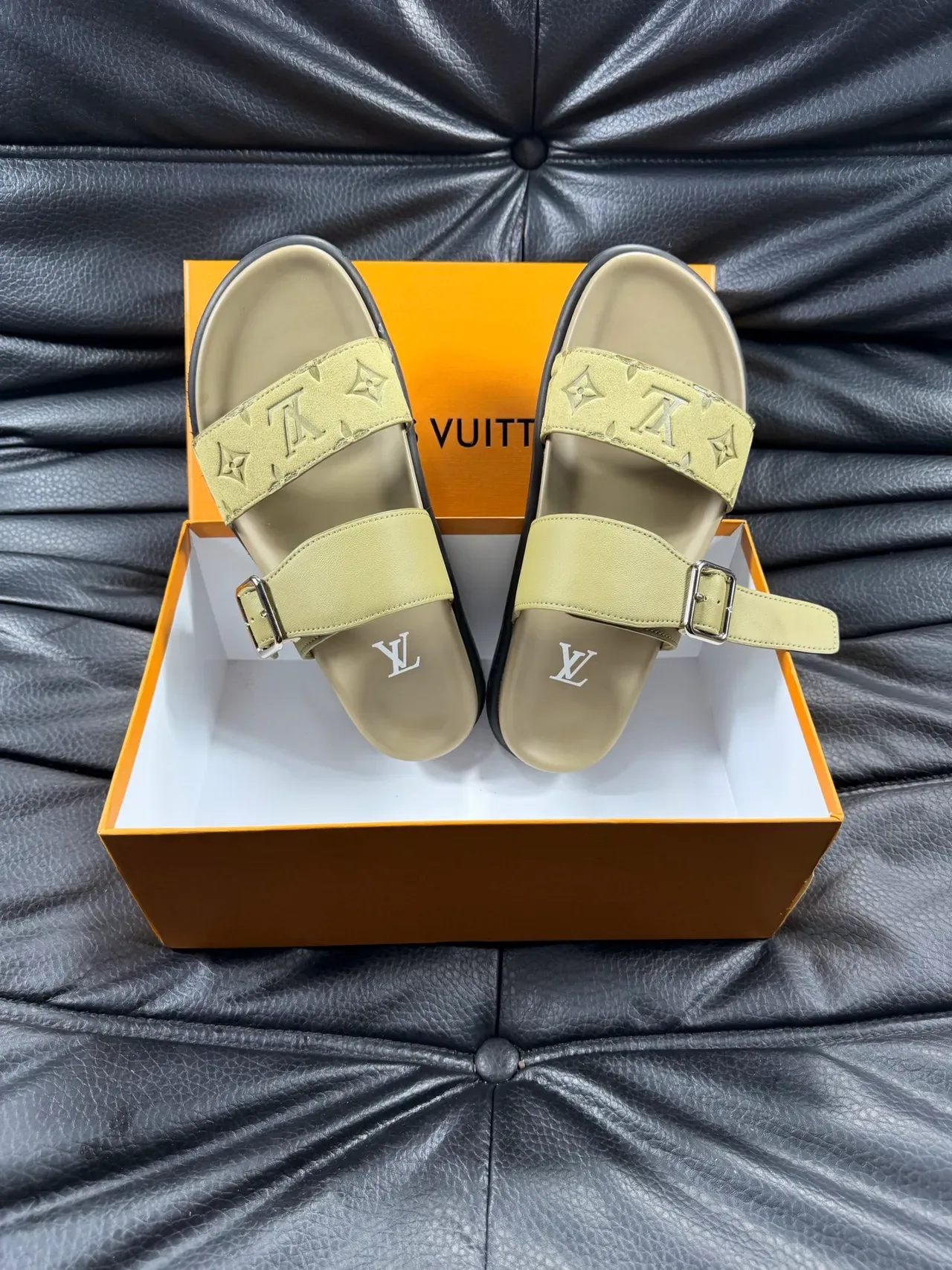 Louis Vuitton Slide Monogram Double-Strap Buckle Slippers 9